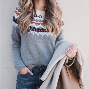 J. Crew metallic fair isle sweater